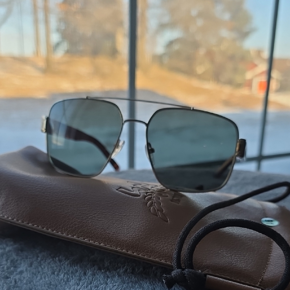 MCM Aviator Sunglasses With Crossbody Leather Case